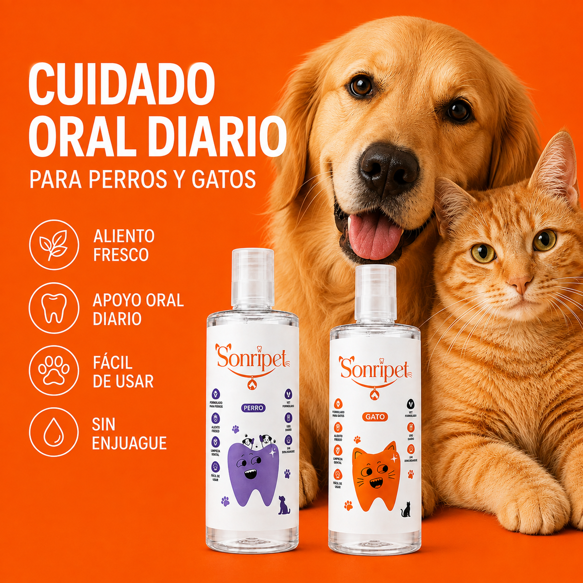 Enjuague Bucal para Mascotas, Sonripet ™️