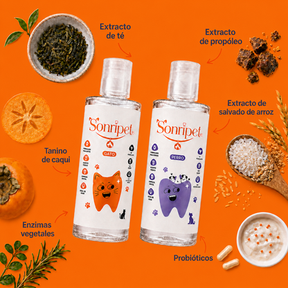 Enjuague Bucal para Mascotas | Reduce Sarro, Bacterias y Mal Olor.