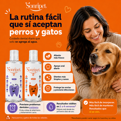 Enjuague Bucal para Mascotas | Reduce Sarro, Bacterias y Mal Olor.